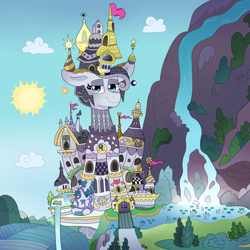 Size: 3000x3000 | Tagged: safe, artist:emera33, artist:pink-pone, species:pony, canterlot, canterlot castle, castle pony, female, i can't believe it's not badumsquish, object pony, original species, ponified, ponified building, solo