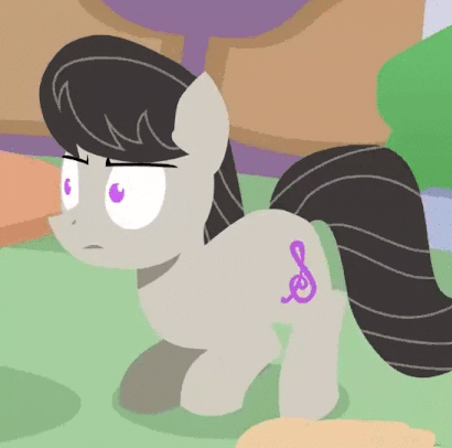 Size: 410x406 | Tagged: safe, artist:viva reverie, character:octavia melody, species:earth pony, species:pony, animated, brony polka, cute, excited, female, gif, lineless, mare, once upon a time in canterlot, solo, stare, tavi taps, trotting, trotting in place
