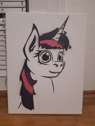 Size: 3456x4608 | Tagged: safe, artist:khaki-cap, character:twilight sparkle, species:alicorn, species:pony, canvas, female, graffiti, profile picture, solo, spray paint, traditional art