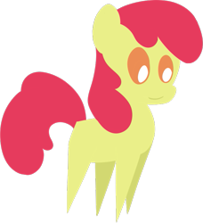Size: 721x789 | Tagged: safe, artist:dragonfoorm, edit, editor:slayerbvc, character:apple bloom, species:earth pony, species:pony, accessory-less edit, female, filly, missing accessory, pointy ponies, simple background, solo, transparent background, vector, vector edit