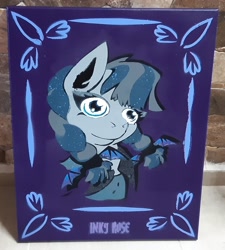 Size: 1852x2061 | Tagged: safe, artist:khaki-cap, character:inky rose, species:pegasus, species:pony, background pony, canvas, frame, goth, gothic, graffiti, text