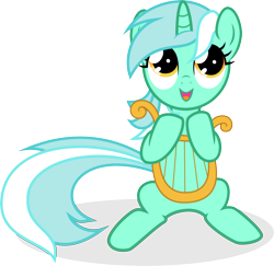 Size: 6172x6005 | Tagged: safe, artist:agamnentzar, character:lyra heartstrings, .svg available, absurd resolution, cute, female, filly, lyre, simple background, solo, transparent background, vector