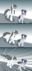 Size: 1800x3975 | Tagged: safe, artist:banquo0, character:rumble, oc, oc:caring hearts, species:pegasus, species:pony, ara ara, ara ara chase meme, chase, comic, female, following, implied incest, implied rumblecest, male, meme, meme template, mother, mother and child, mother and son, ponified meme, son, this will end in cuddles, this will end in hugs, this will end in intensive mothering, this will end in kisses, this will end in love, this will end in snu snu