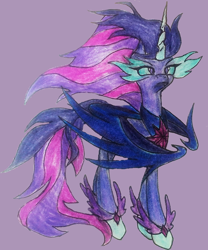 Size: 684x821 | Tagged: safe, artist:mysteriousshine, character:midnight sparkle, character:twilight sparkle, character:twilight sparkle (scitwi), species:alicorn, species:pony, my little pony:equestria girls, equestria girls ponified, female, mare, midnight sparkle, ponified, simple background, solo, traditional art