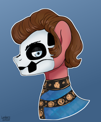 Size: 2000x2400 | Tagged: safe, artist:leslers, species:pony, face paint, ghost (band), male, papa emeritus iv, ponified, popia, simple background, solo, white outline