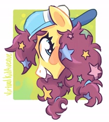 Size: 1936x2163 | Tagged: safe, artist:aiden_is_tired, artist:virtualkidavenue, oc, oc only, species:pony, bust, clothing, hat, solo