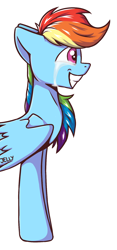 Size: 854x1823 | Tagged: safe, artist:jellysiek, character:rainbow dash, species:pegasus, species:pony, crying, female, forced smile, grin, smiling, solo, tears of joy
