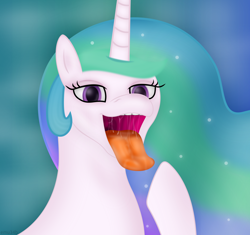 Size: 4908x4610 | Tagged: safe, artist:emu34b, character:princess celestia, species:alicorn, species:pony, absurd resolution, drool, female, hooves, maw, mawshot, missing accessory, open mouth, solo, tongue out, uvula, vector