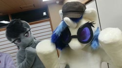 Size: 800x450 | Tagged: safe, artist:coma392, artist:luna_b_, character:dj pon-3, character:octavia melody, character:vinyl scratch, species:human, cap, clothing, cosplay, costume, fursuit, hat, irl, irl human, japan, photo