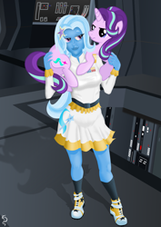 Size: 2481x3508 | Tagged: safe, artist:christhes, character:starlight glimmer, character:trixie, species:pony, species:unicorn, my little pony:equestria girls, crossover, grand admiral thrawn, scrunchy face, star wars