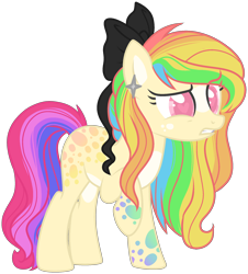 Size: 2084x2307 | Tagged: source needed, safe, artist:azrealrou, oc, oc only, species:earth pony, species:pony, earth pony oc, multicolored hair, rainbow hair, simple background, solo, transparent background
