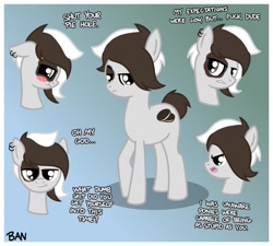 Size: 1671x1504 | Tagged: safe, artist:banquo0, oc, oc only, species:earth pony, species:pony, female, mare, solo, text, vulgar