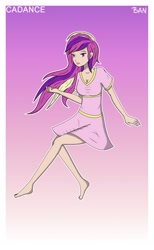 Size: 1920x3120 | Tagged: safe, artist:banquo0, character:princess cadance, species:human, art pack:my little persona, barefoot, breasts, cleavage, clothing, dress, feet, female, humanized, short sleeves, solo