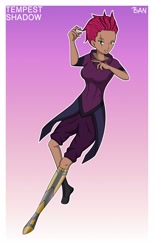 Size: 1920x3120 | Tagged: safe, artist:banquo0, character:tempest shadow, species:human, art pack:my little persona, amputee, clothing, female, humanized, prosthetic limb, prosthetics, scar, solo
