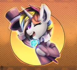 Size: 2000x1800 | Tagged: safe, artist:freak-side, oc, species:pony, species:unicorn, clothing, costume, hat, solo, top hat
