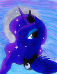 Size: 1551x1999 | Tagged: safe, artist:sami896968, artist:steffy-beff, character:princess luna, female, solo, traditional art