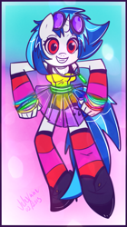 Size: 619x1106 | Tagged: safe, artist:velexane, character:dj pon-3, character:vinyl scratch, species:anthro, dancing, glowstick