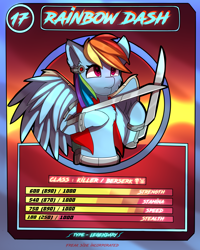 Size: 2000x2500 | Tagged: safe, artist:freak-side, character:rainbow dash, species:pegasus, species:pony, card, female, solo