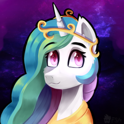 Size: 2200x2200 | Tagged: safe, artist:freak-side, character:princess celestia, species:alicorn, species:pony, female, looking at you, solo