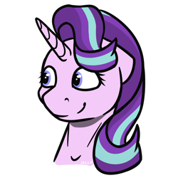 Size: 3000x3000 | Tagged: safe, artist:jellysiek, character:starlight glimmer, species:pony, species:unicorn, bust, female, high res, simple background, smiling, solo, white background
