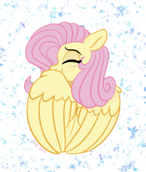 Size: 1977x2325 | Tagged: safe, artist:pink-pone, character:fluttershy, species:pegasus, species:pony, g4, abstract background, blushing, cute, eyes closed, female, shyabetes, solo