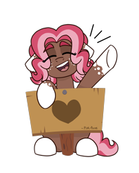 Size: 5000x6184 | Tagged: safe, artist:pink-pone, oc, oc only, oc:ginger bread, species:earth pony, species:pony, g4, absurd resolution, female, mare, sign, simple background, solo, transparent background