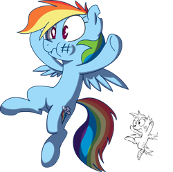 Size: 700x697 | Tagged: safe, artist:lazy, character:rainbow dash, ask, ask dashed rainbow, comparison, female, redraw, scrunchy face, solo, tumblr