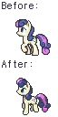 Size: 64x128 | Tagged: safe, artist:pix3m, character:bon bon, character:sweetie drops, animated, equestrian chronicles, female, simple background, solo, sprite, transparent background, trotting