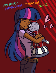 Size: 1041x1347 | Tagged: safe, artist:ashesg, artist:megasweet, character:twilight sparkle, colored, dark skin, humanized, mystery science theater 3000, tom servo