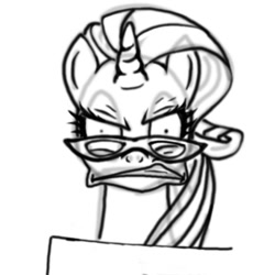 Size: 600x600 | Tagged: safe, artist:huussii, character:rarity, glasses, rarity is not amused