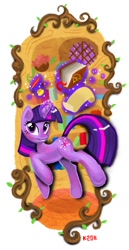 Size: 474x918 | Tagged: safe, artist:kaliptro, character:twilight sparkle, book, golden oaks library