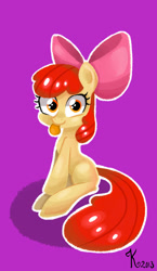 Size: 550x948 | Tagged: safe, artist:kaliptro, character:apple bloom, blep, female, smiling, solo, tongue out