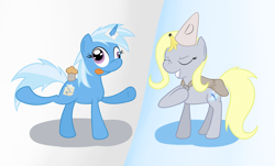 Size: 1206x730 | Tagged: safe, artist:hip-indeed, character:derpy hooves, character:trixie, species:pegasus, species:pony, female, mare, swapped cutie marks