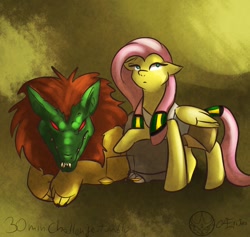 Size: 1000x948 | Tagged: safe, artist:aeritus, character:fluttershy, ammit, ammut, egyptian, monster, scale
