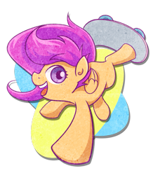 Size: 835x957 | Tagged: safe, artist:steffy-beff, character:scootaloo, species:pegasus, species:pony, female, skateboard, solo