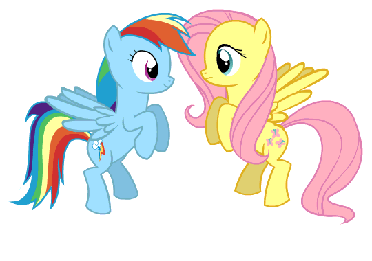 Size: 540x380 | Tagged: dead source, safe, artist:naroclie, character:fluttershy, character:rainbow dash, ship:flutterdash, animated, blushing, cute, female, flying, kissing, lesbian, shipping, simple background