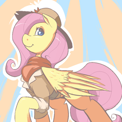 Size: 700x700 | Tagged: safe, artist:jalm, character:fluttershy, clothing, hat, heart eyes, scarf, wingding eyes