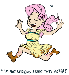 Size: 974x1056 | Tagged: safe, artist:derkrazykraut, character:fluttershy, species:human, armpit hair, barefoot, dirty, feet, female, hairy, hairy legs, hippie, hippieshy, hopefully mud, humanized, leg hair, mud, simple background, solo, transparent background