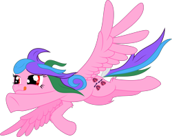 Size: 7500x6000 | Tagged: safe, artist:hourglass-vectors, artist:starbat, character:whizzer, species:pony, g1, absurd resolution, bow, cutie mark, female, flying, simple background, solo, spread wings, tail bow, tongue out, transparent background, vector, wings