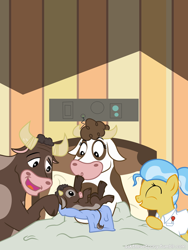 Size: 600x800 | Tagged: safe, artist:adiwan, character:daisy jo, character:doctor fauna, species:cow, ask, ask the vet pony, baby, bull, calf, happy ending, tumblr