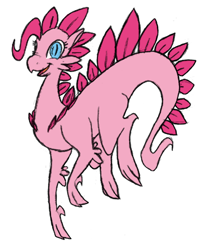 Size: 636x736 | Tagged: safe, artist:elosande, artist:tokoshoran, character:pinkie pie, species:dragon, colored, dragonified, female, pinkiedragon, simple background, solo, species swap, white background