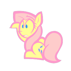 Size: 2000x2000 | Tagged: safe, artist:lazy, character:fluttershy, female, hiding, high res, simple background, solo