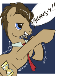 Size: 746x970 | Tagged: safe, artist:velexane, character:doctor whooves, character:time turner, doctor who, male, solo, sonic screwdriver