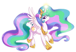 Size: 2959x2027 | Tagged: safe, artist:xnightmelody, character:princess celestia, species:alicorn, species:pony, cute, cutelestia, female, glowing horn, looking at you, mare, raised hoof, simple background, smiling, solo, spread wings, transparent background, wings