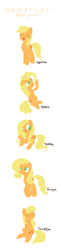 Size: 1224x5024 | Tagged: safe, artist:cosmicponye, character:applejack, alternate hairstyle, eyes closed, loose hair, mane swap, scrunchy face