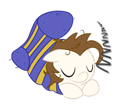 Size: 968x862 | Tagged: safe, artist:hip-indeed, crossover, hamtaro, ponified, sleeping, snoozer, sock, solo
