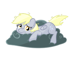 Size: 990x796 | Tagged: safe, artist:hip-indeed, character:derpy hooves, species:pegasus, species:pony, cloud, female, mare, sad, solo