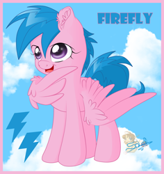 Size: 754x800 | Tagged: safe, artist:unisoleil, character:firefly, g1, cloud, cloudy, female, g1 to g4, generation leap, solo