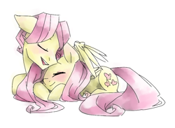 Size: 960x704 | Tagged: safe, artist:annie-aya, character:fluttershy, adorascotch, blushing, butterscotch, cuddling, cute, eyes closed, female, flutterscotch, male, open mouth, ponidox, rule 63, rule63betes, self ponidox, selfcest, shipping, shyabetes, simple background, singing, smiling, snuggling, straight, white background, wing blanket