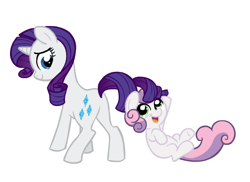 Size: 550x400 | Tagged: safe, artist:naroclie, character:rarity, character:sweetie belle, species:pony, species:unicorn, cutie mark, duo, duo female, female, filly, mare, open mouth, simple background, sisters, white background